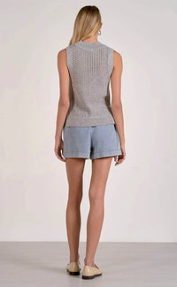 Elan - Luna Neck Knit Tank Top
