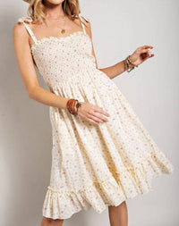 Sweet Generis - Flower Print Smocked Dress