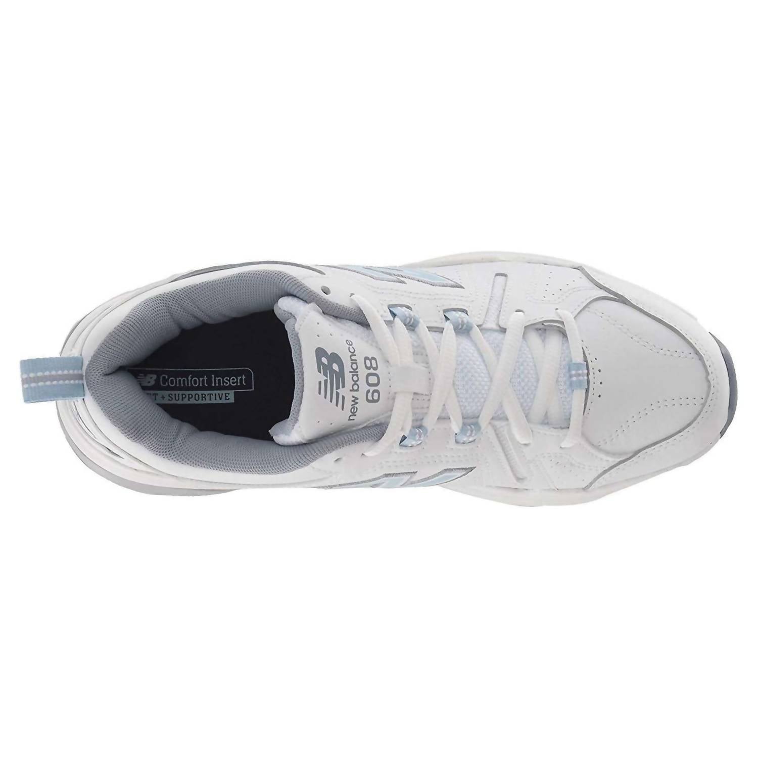 New Balance Women's 608 Cross Trainer Shoe in white blue - women's shoe - view 4