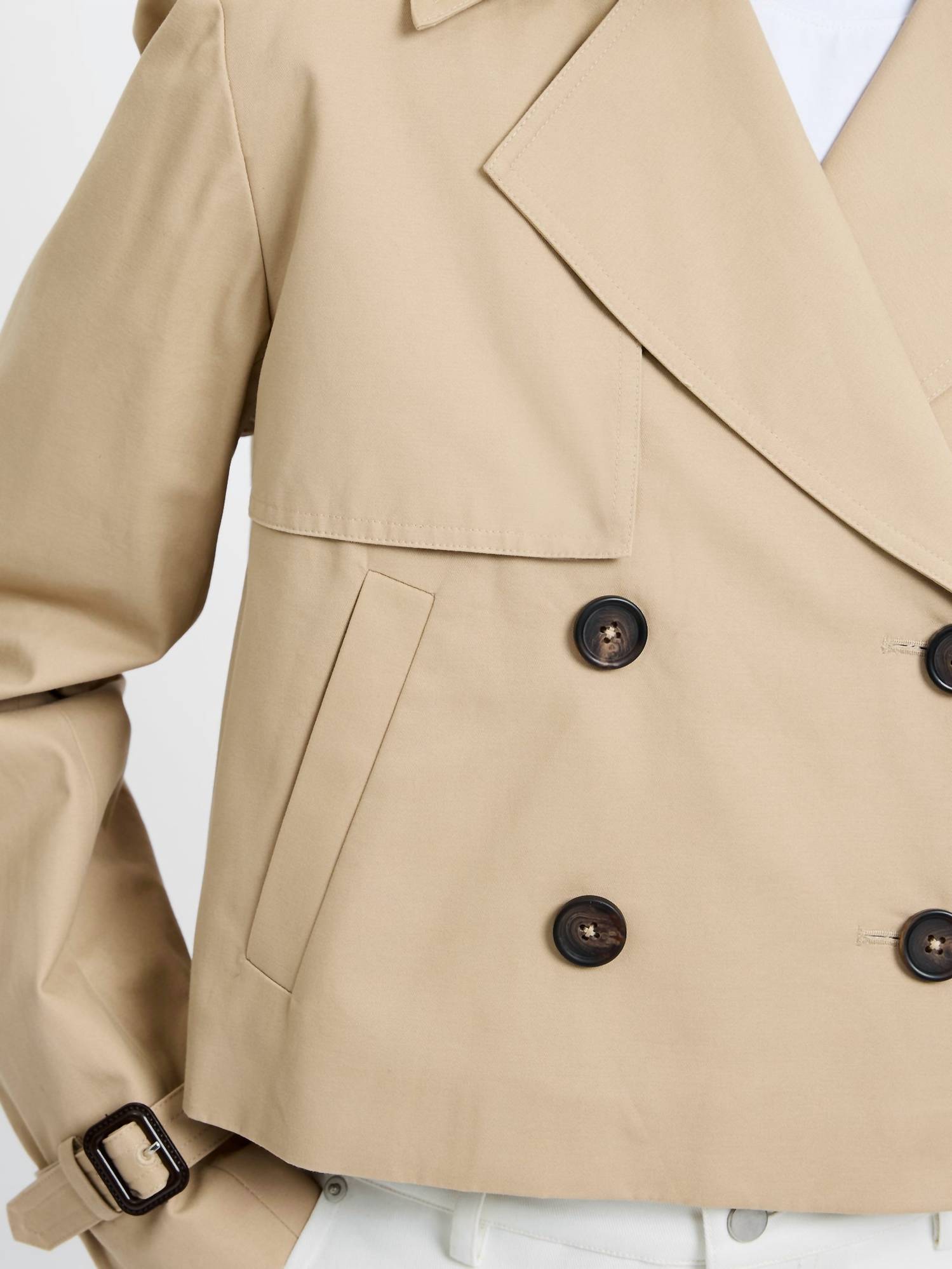 French Connection - Cropped Twill Trench Coat