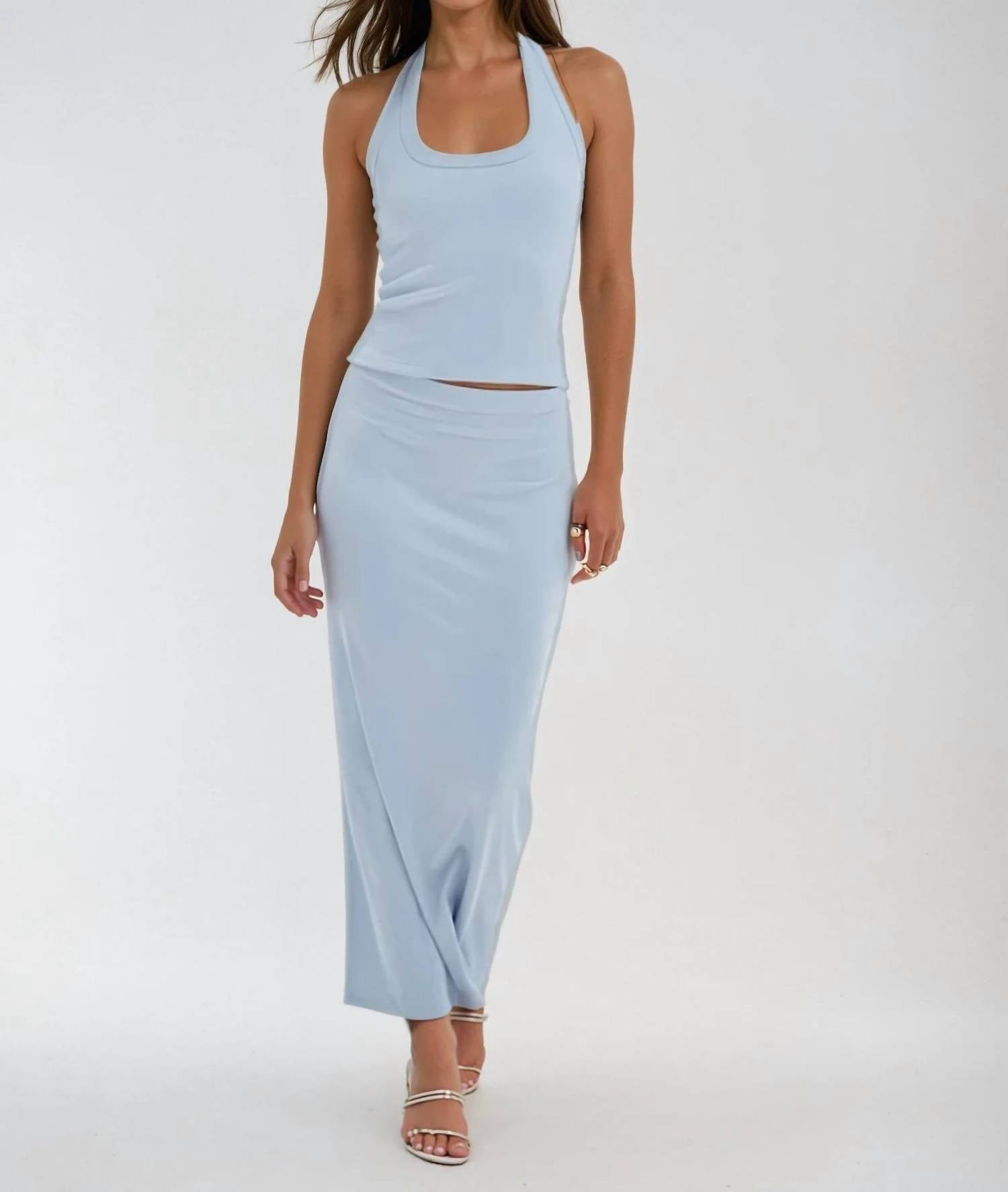 LNA Slater Mist Skirt in blue - women's skirt