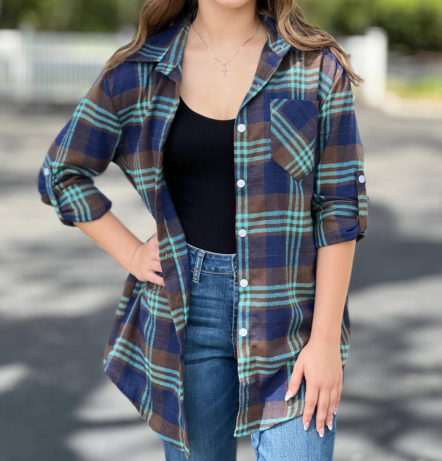Adora - More Glam Less Grunge Flannel Top