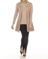 Joseph Ribkoff - Faux Suede Open Front Longline Vest