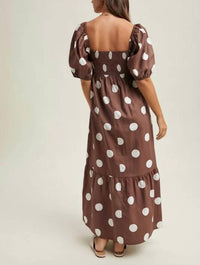Wishlist - Puff Sleeve Polka Dot Maxi Dress