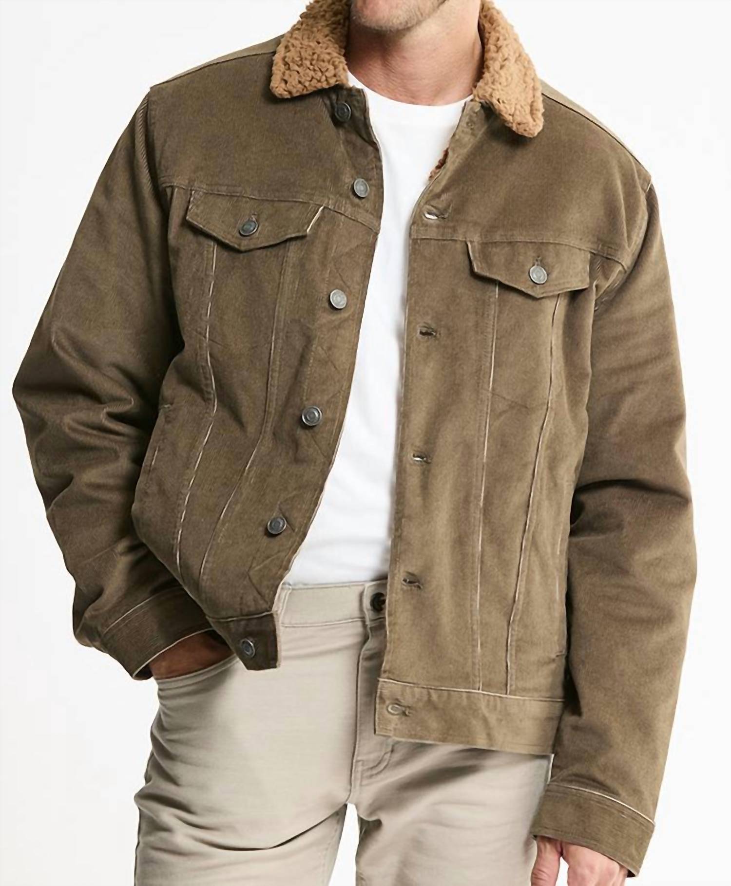 Jachs New York - Corduroy Sherpa Lined Trucker Jacket