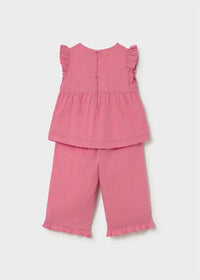 Mayoral - Rickrack Ruffled Pants And Blouse Set