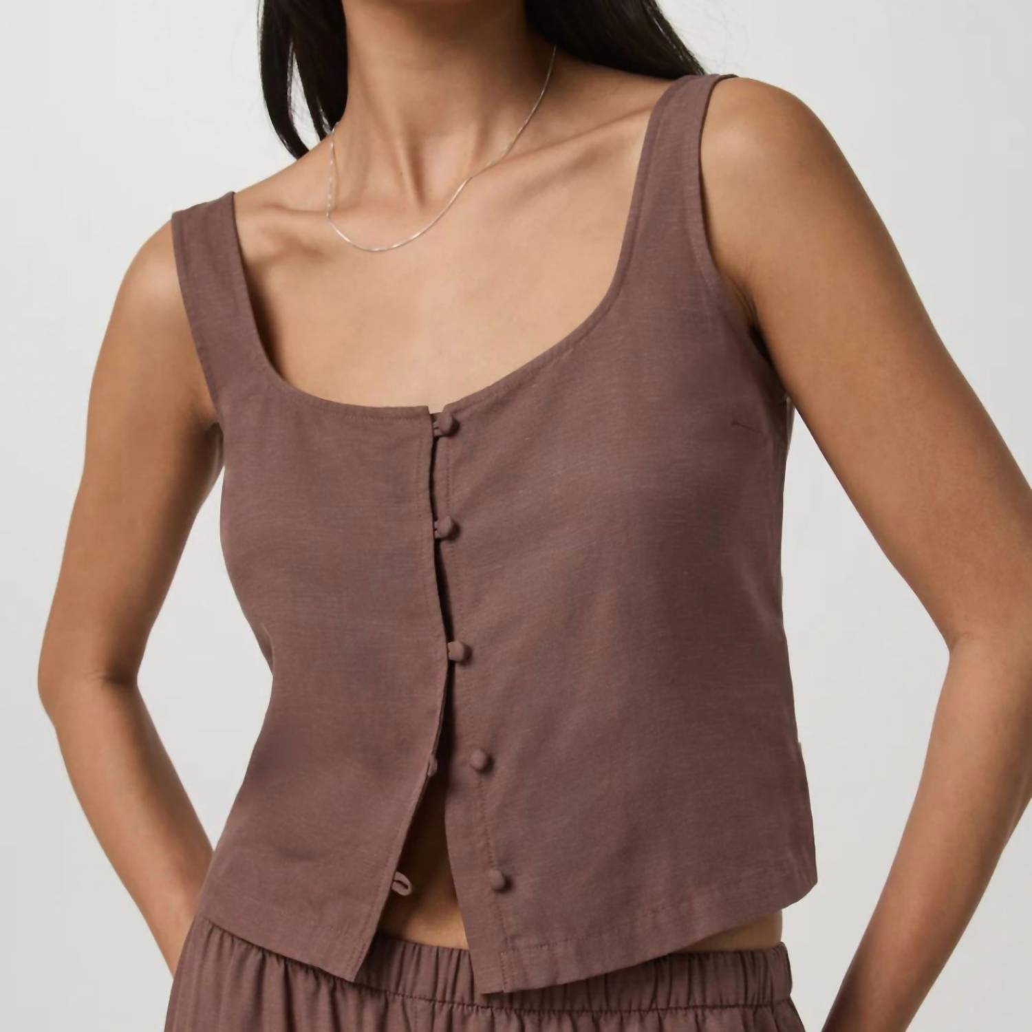 Vuori - Trestles Twill Button Front Top