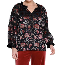 Tru Luxe - Burnout Velvet Top