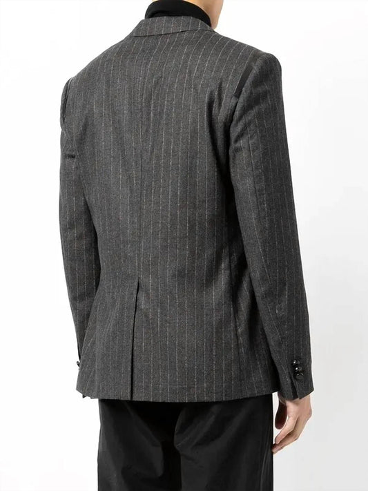 Salvatore Ferragamo - Pinstripe Leather-trim Suit Jacket