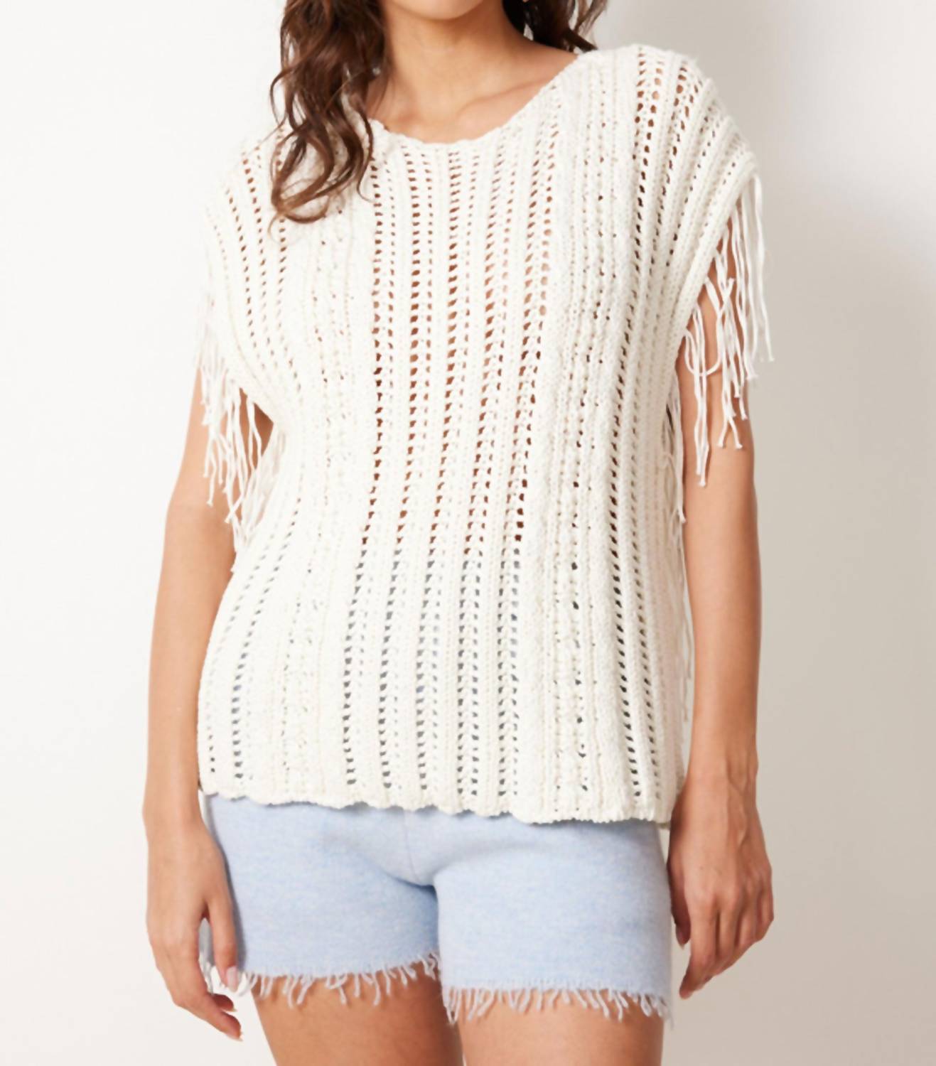 Not Shy - Cotton Fringe Knit Vest