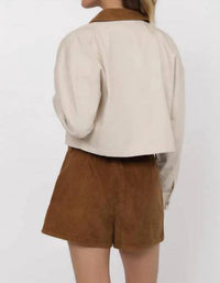 Sage The Label - So Fine Corduroy Collar Crop Jacket