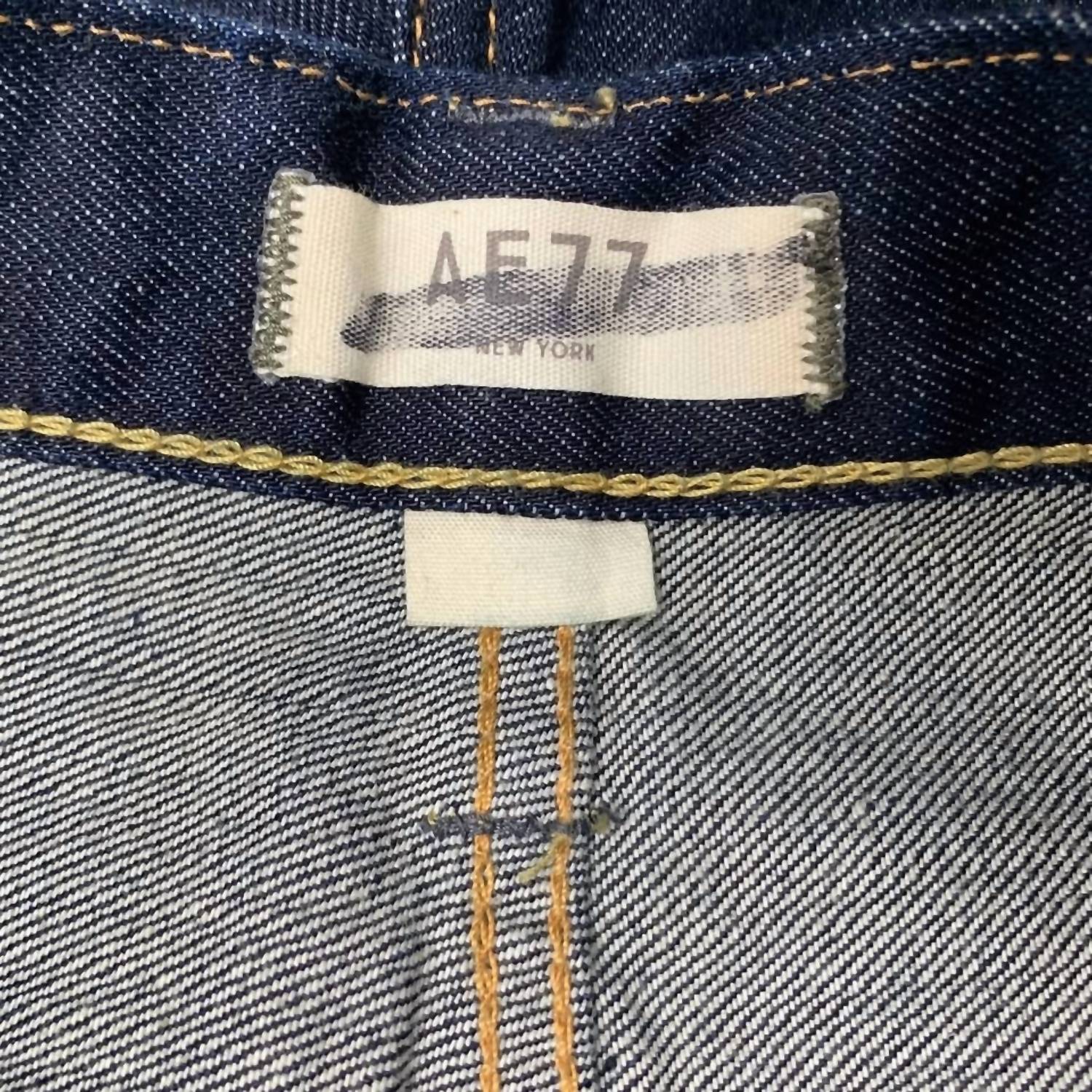 AE77 WomensCotton Rough Hem Jort Denim Jean Shorts in blue - women's shorts - alternate view
