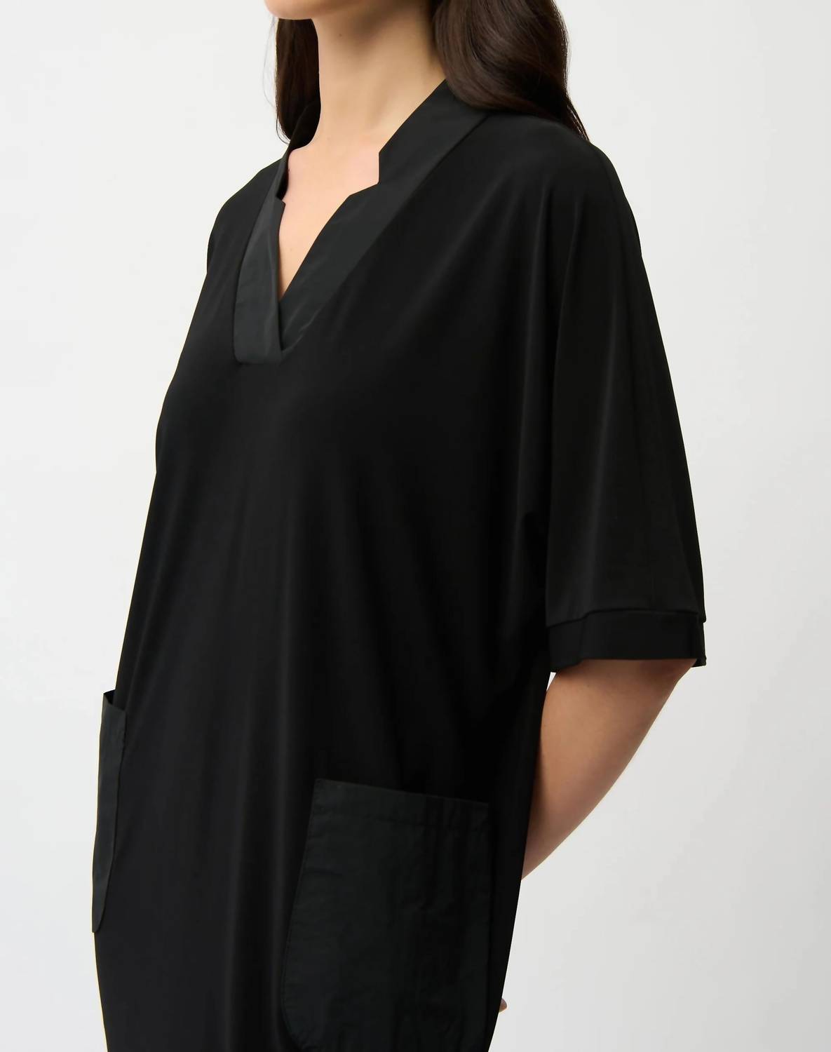 Joseph Ribkoff - Notched V-neck Half Sleeve Shift Dress