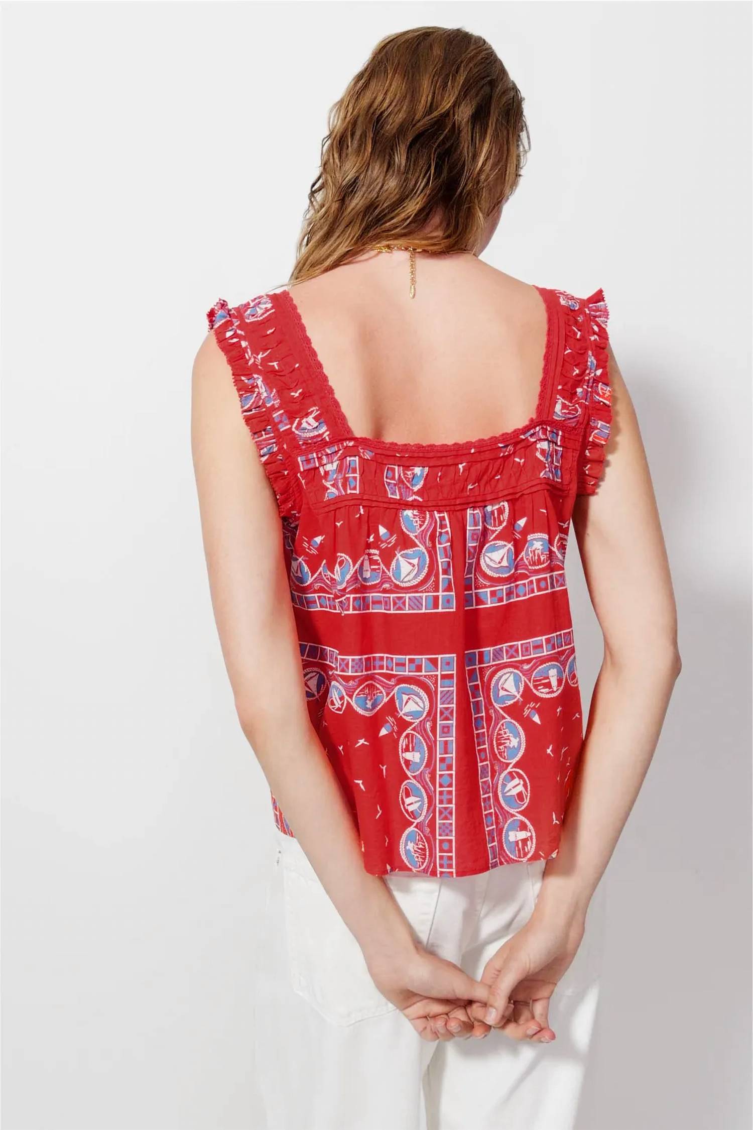 The Great. - Victorian Pleat Tank Top