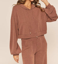 Kylie Paige Eloise Hoodie in chocolate - women's top