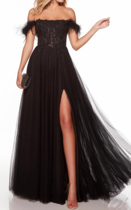 Alyce Paris - Off The Shoulder Tulle Gown