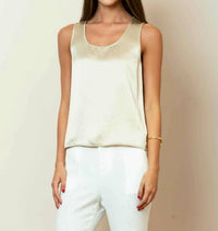 Jessie Liu - Satin Sleeveless Top