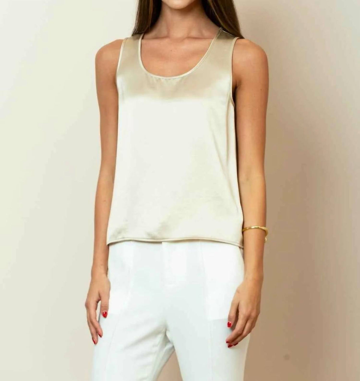 Jessie Liu - Satin Sleeveless Top