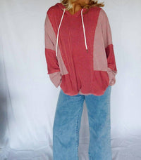 Bibi - Block Ribbed Pullover Jacket