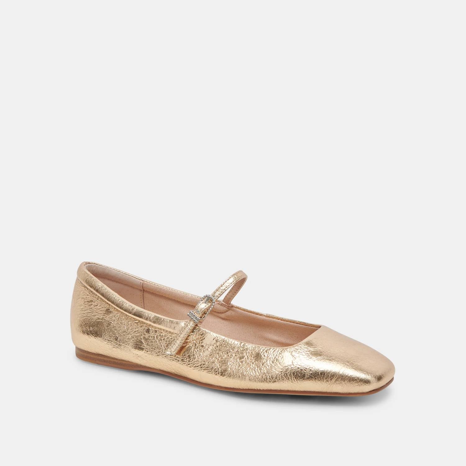 Dolce Vita Women's Reyes Mary Jane Ballet Flats in gold distressed leather - women's flats