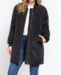 Active Basic - Long Line Bomber Jacket