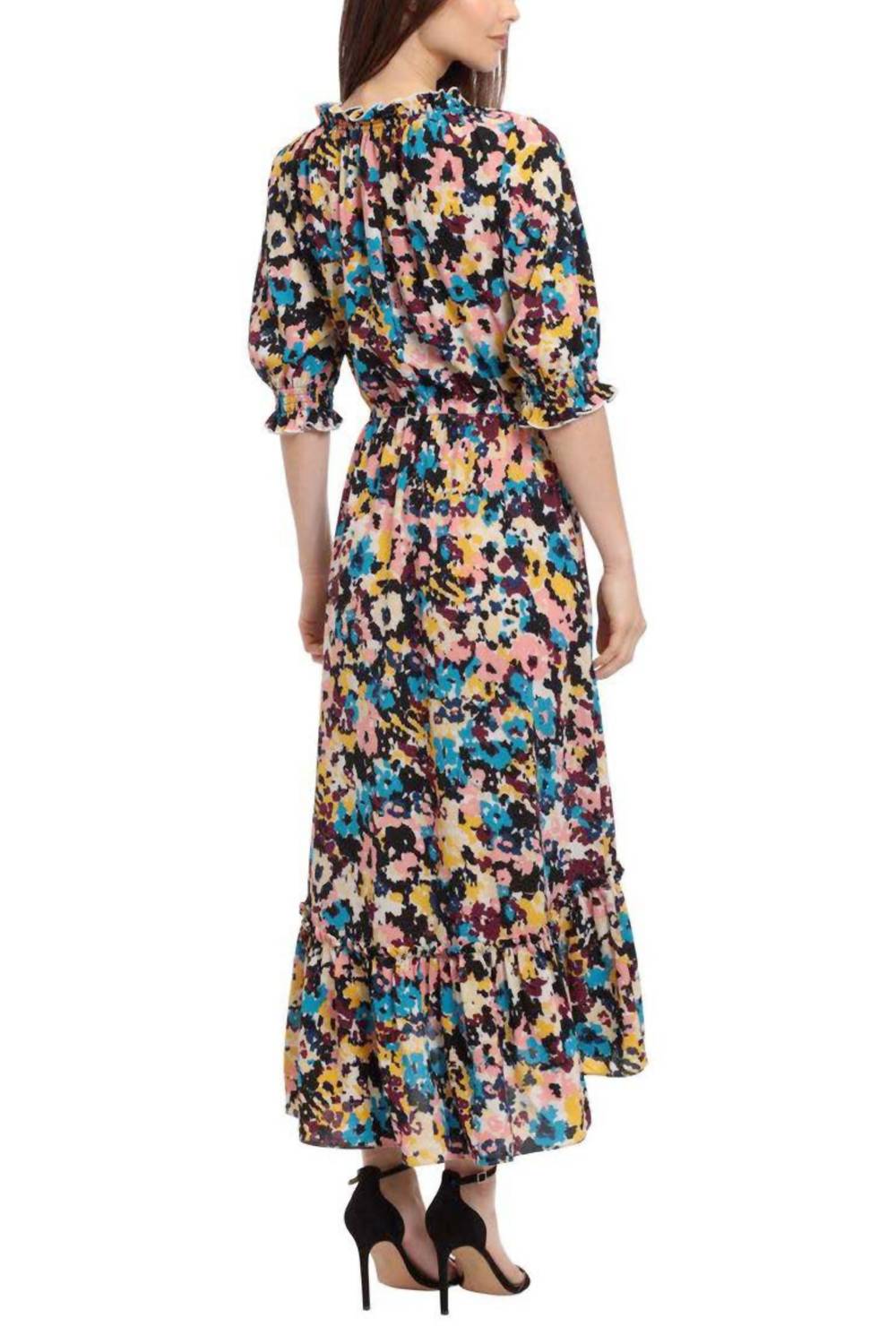 Donna Morgan - Short-sleeve Abstract Midi Dress