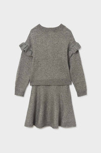 Mayoral - Girl's Soft V Neck Sweater And Skirt Set