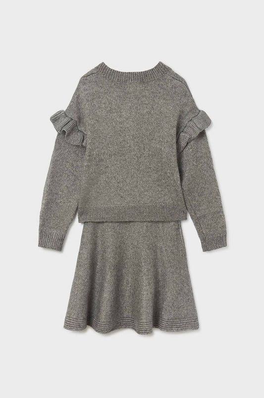 Mayoral - Girl's Soft V Neck Sweater And Skirt Set