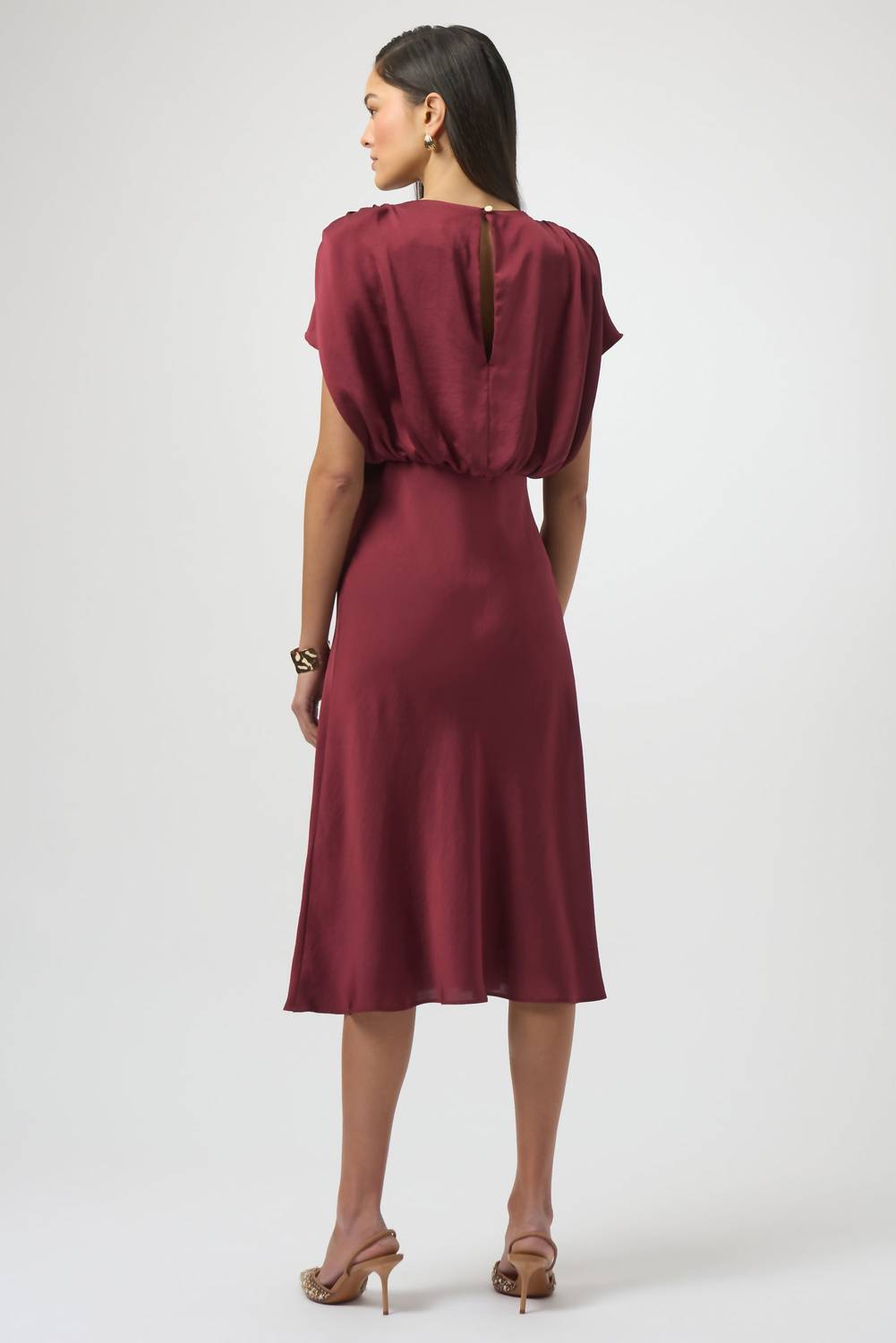 Joseph Ribkoff - Recycled Satin Blouson A-line Midi Dress