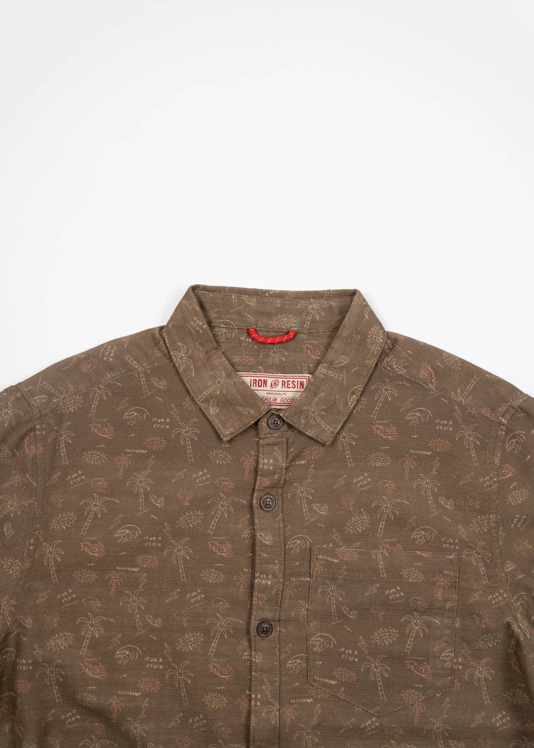 Iron & Resin Men's California Shirt in brown - men's shirt - detail view