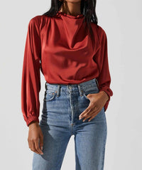 Astr - Veronica Satin Cutout Top
