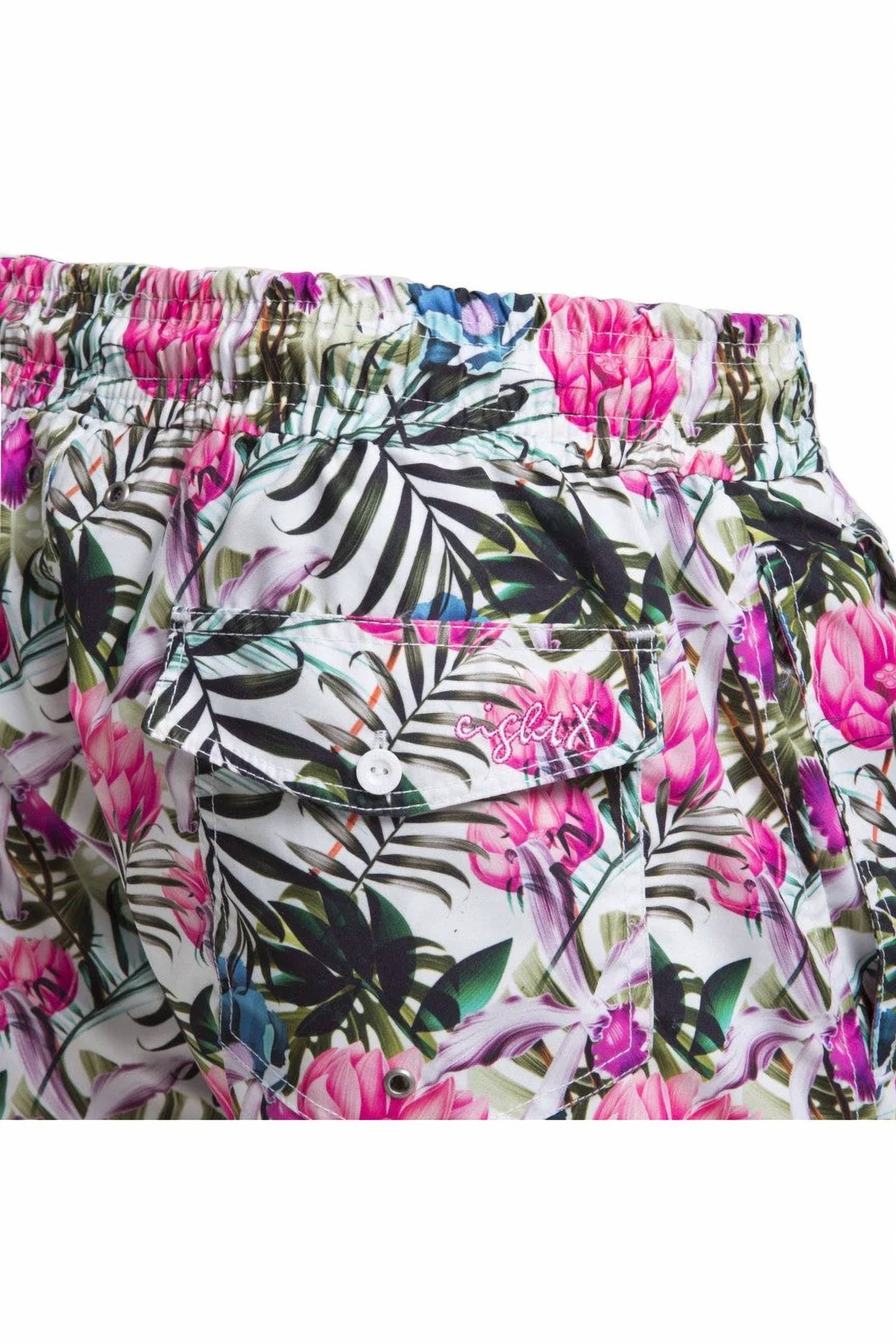 Eight X - Men's Tropical Flora Print Swim Trunks