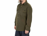 Polar King Patriot Bonded Flannel Shirt Jacket in juniper green - men's jacket - detail view