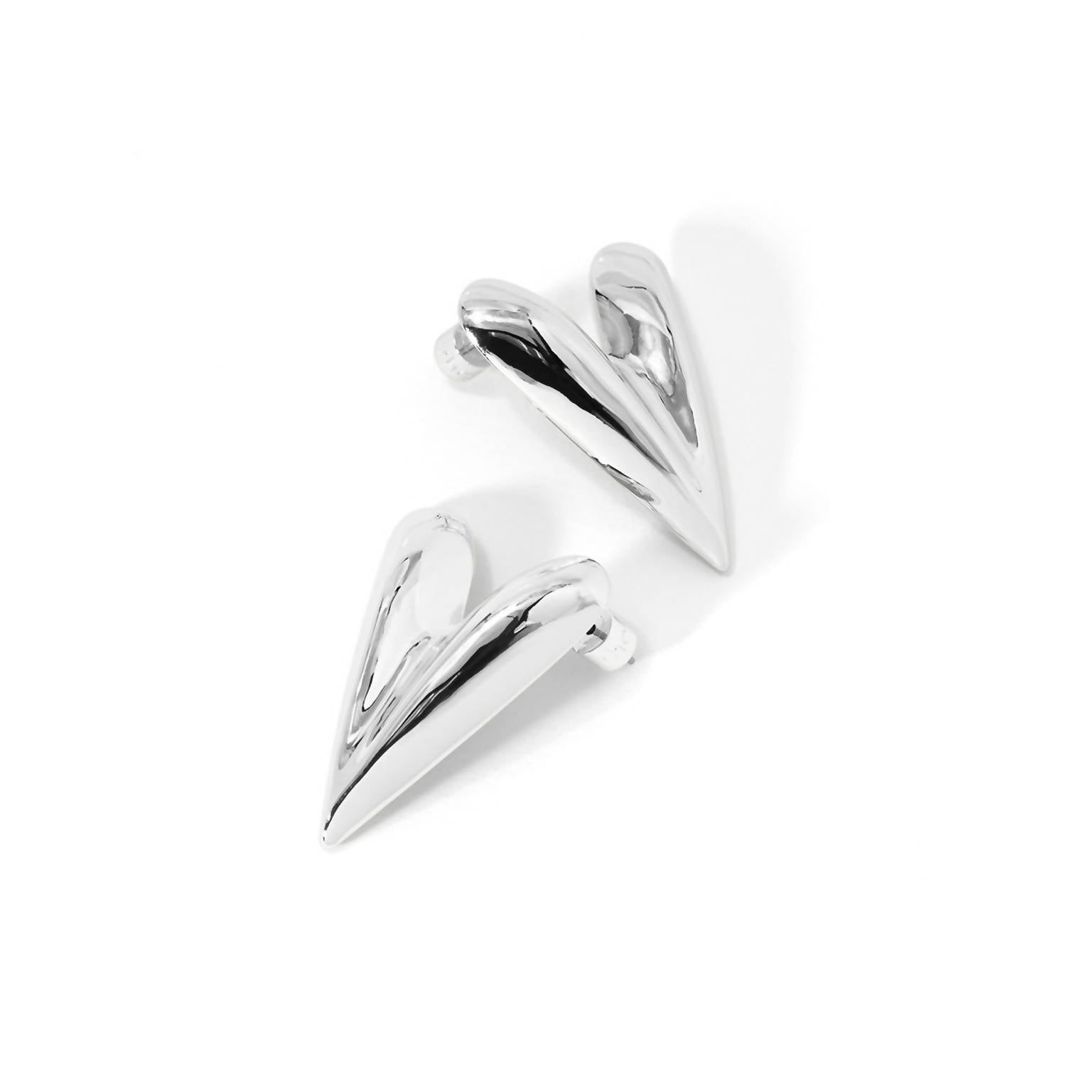 Rho - Women's Puffy Textured Heart Drop Earrings