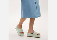 Coach Women's Eloise Jacquard Sandal in blue - women's sandal - detail view