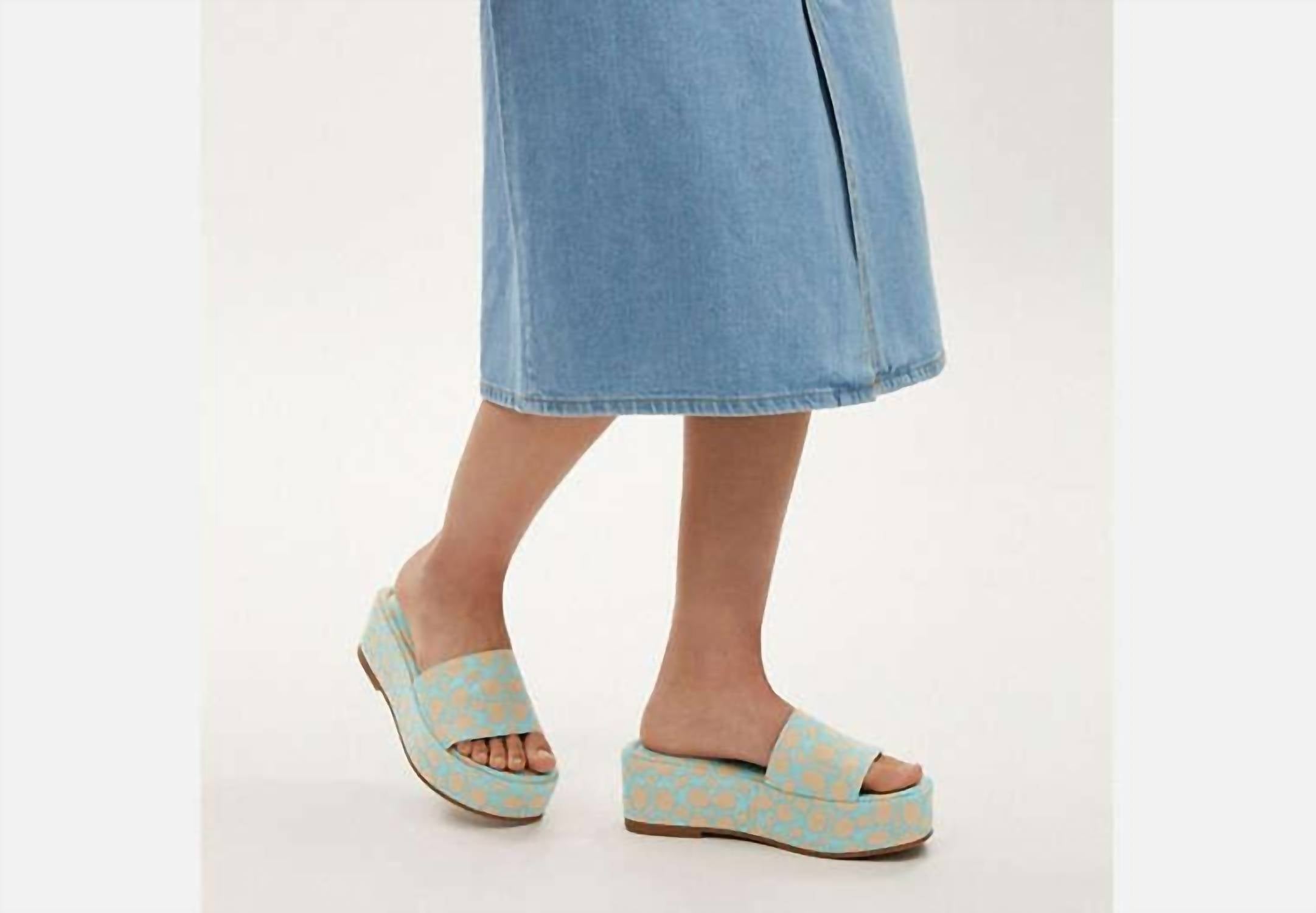 Coach Women's Eloise Jacquard Sandal in blue - women's sandal - detail view