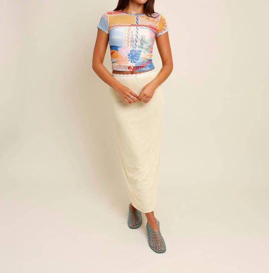 Pretty Garbage - Lemon Lace Trim Midi Skirt