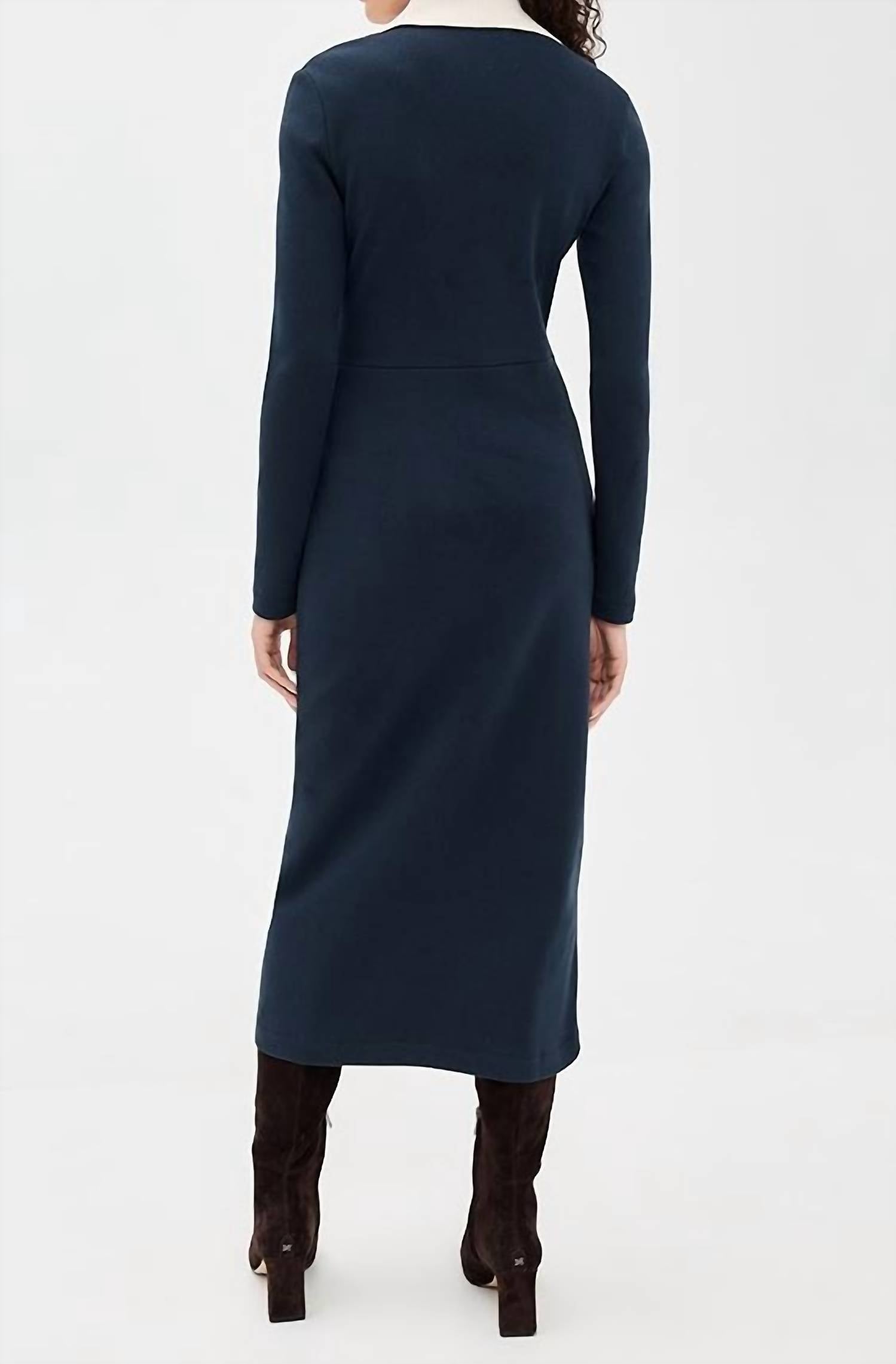 TANYA TAYLOR Ellicot Dress in maritime blue - women's dress - detail view
