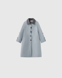 Cubic - Color-blocked Collar Long Trench Coat