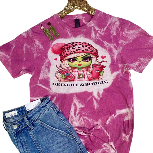 Ms. Bleached Tees N More - Women's Grinchy and Bougie Bleached Tee