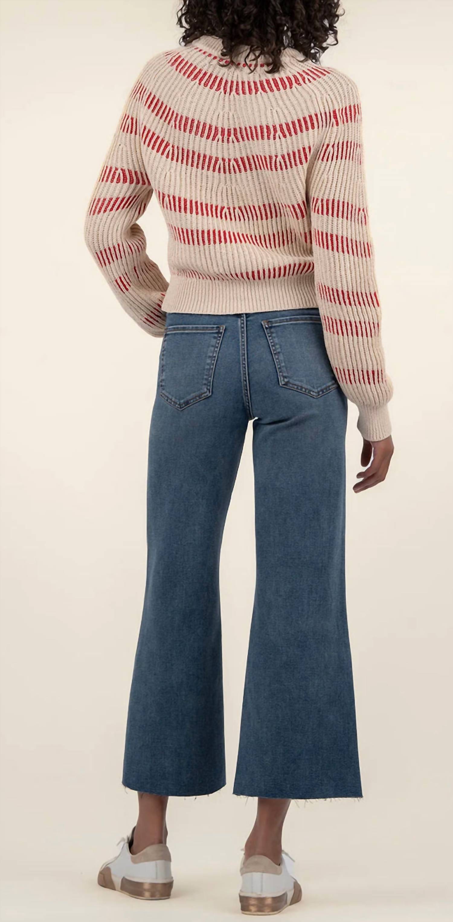 Kut From The Kloth - Reagen Stripe Crewneck Sweater