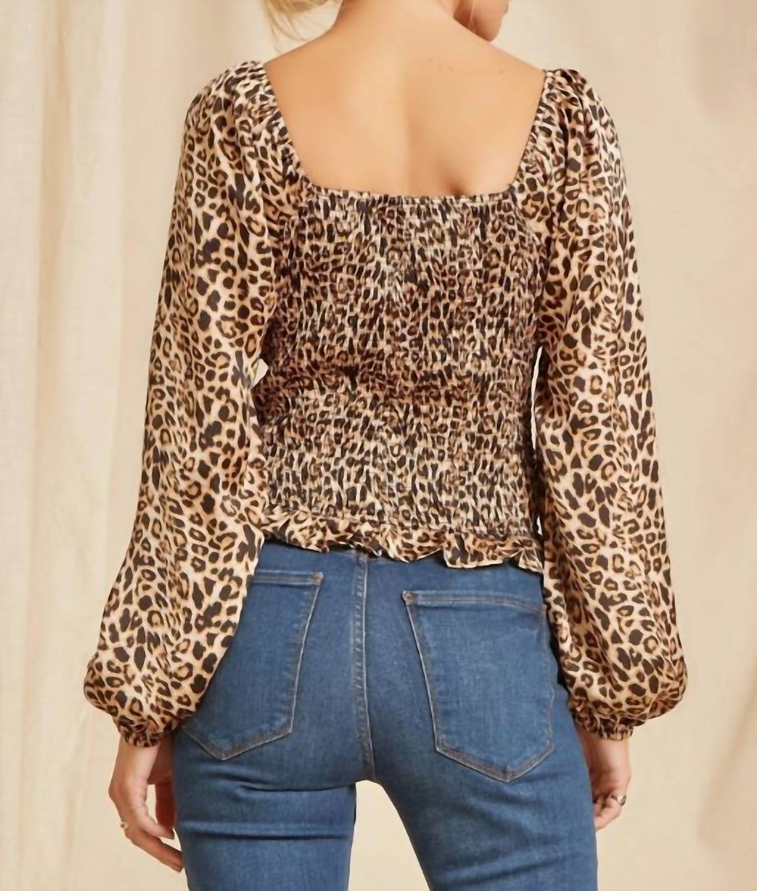 Andree By Unit - Satin Leopard Woven Top
