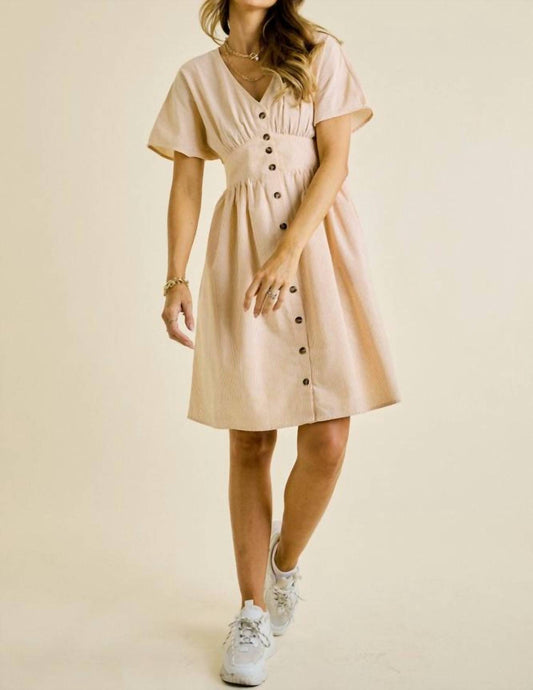 Short Sleeve Button Down Dress - Plus