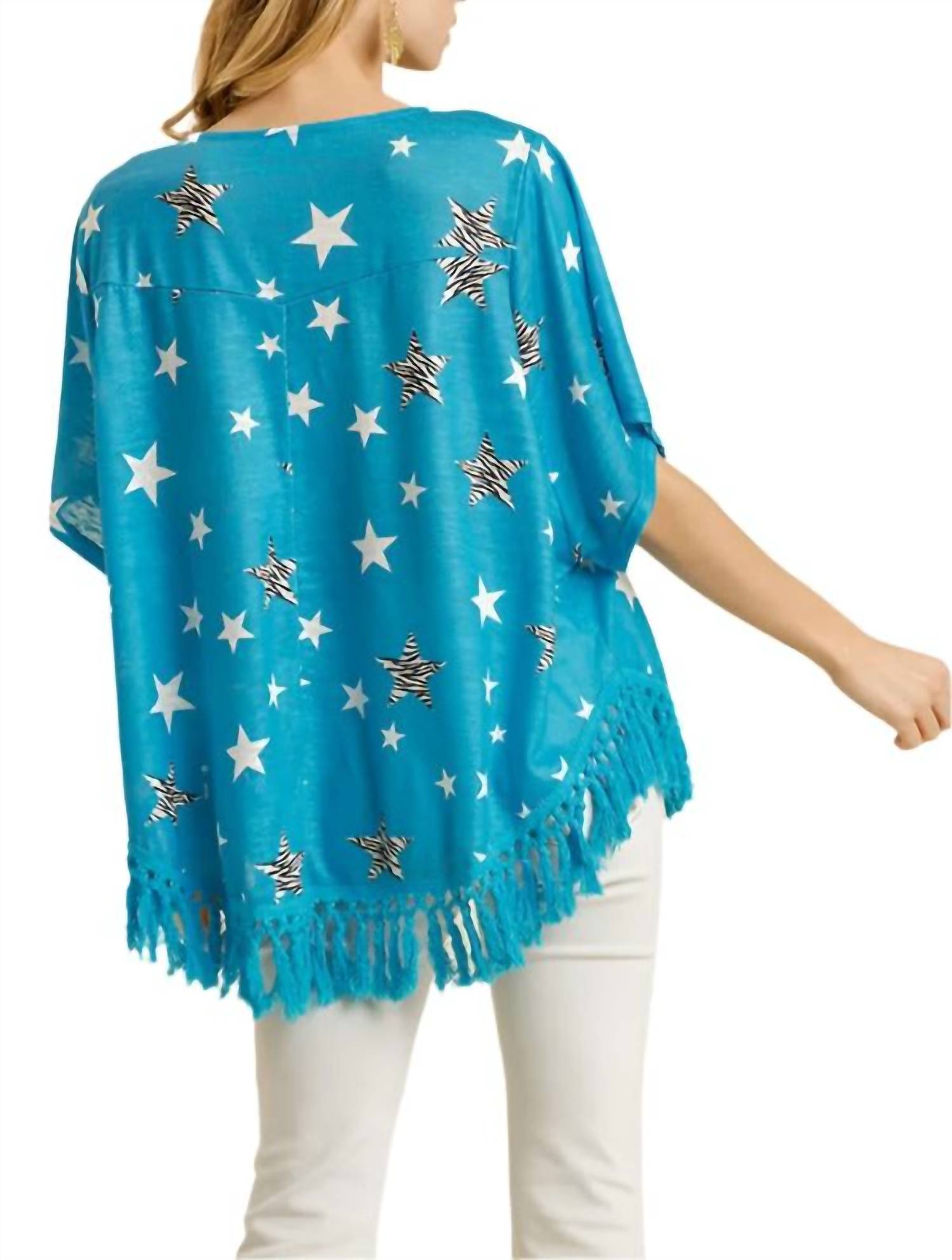 Umgee - Star Print Tassel Top
