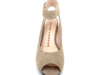 SACHA LONDON Women's Venice Wedge Sandal in taupe kid suede - women's heels - alternate view