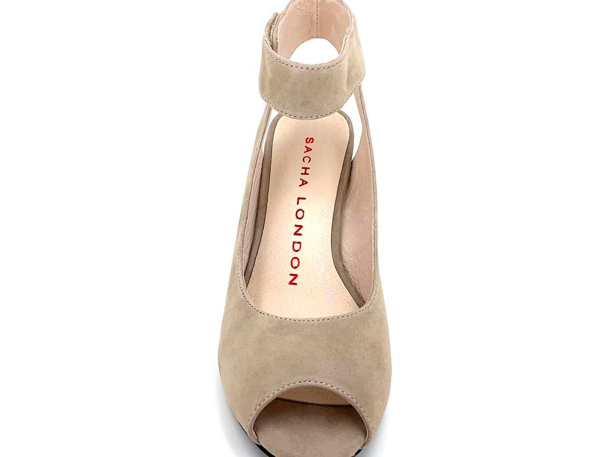 SACHA LONDON Women's Venice Wedge Sandal in taupe kid suede - women's heels - alternate view