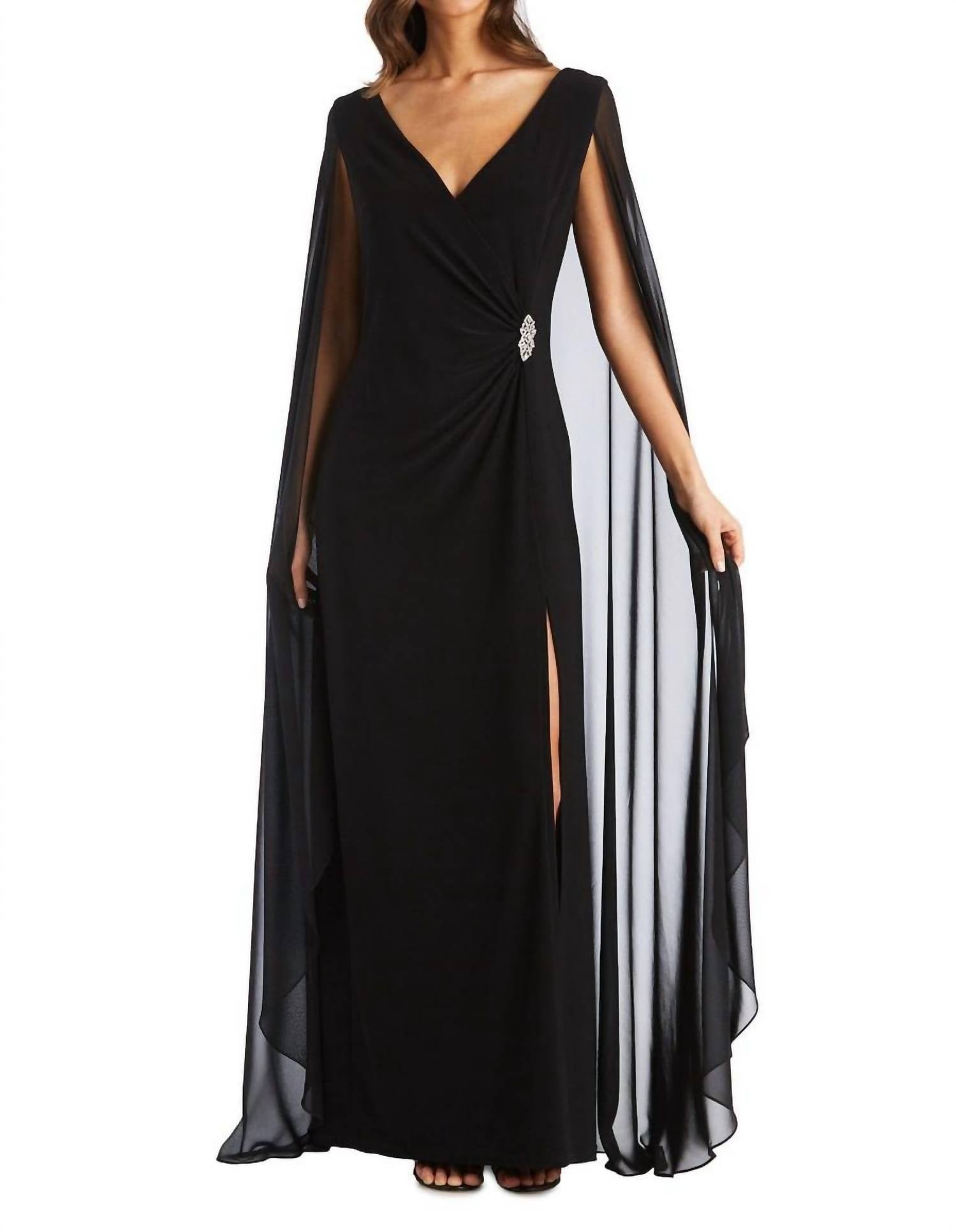 R&M Richards - Chiffon Duster Cape Gown
