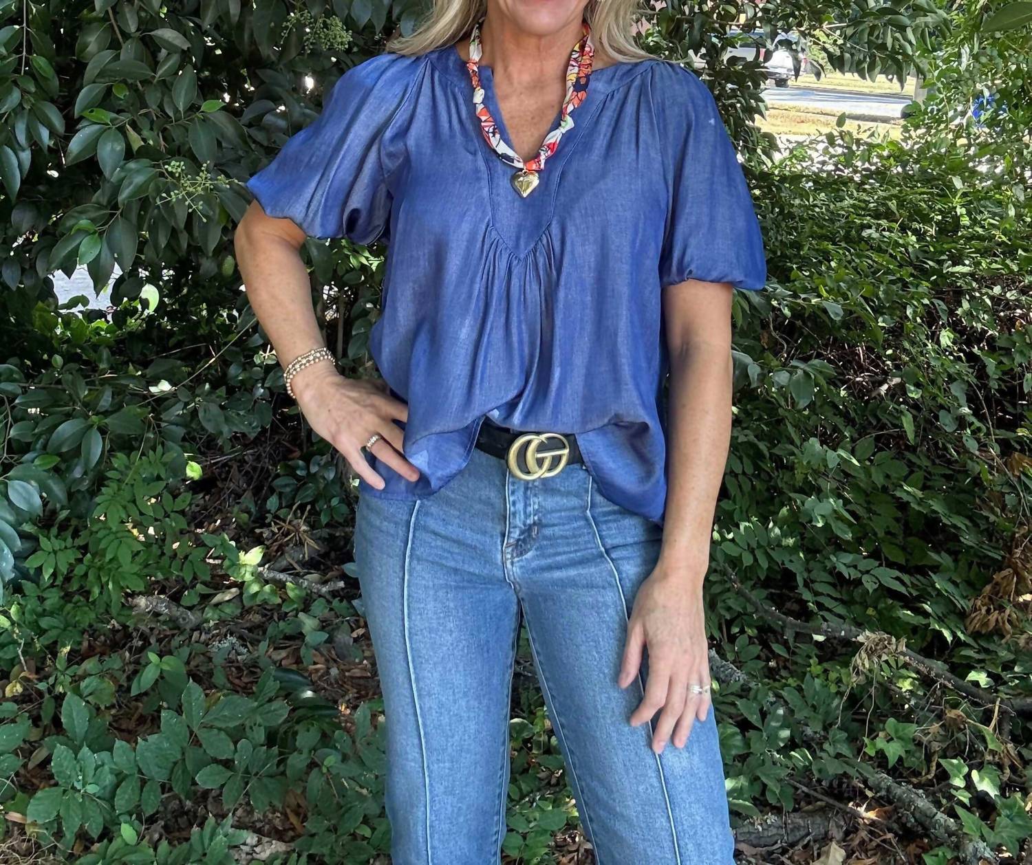 Glam - V-neck Balloon Sleeve