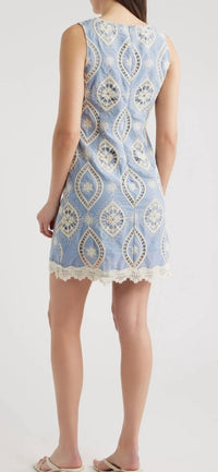 Zoe And Claire - Embroidered Cotton Mini Dress