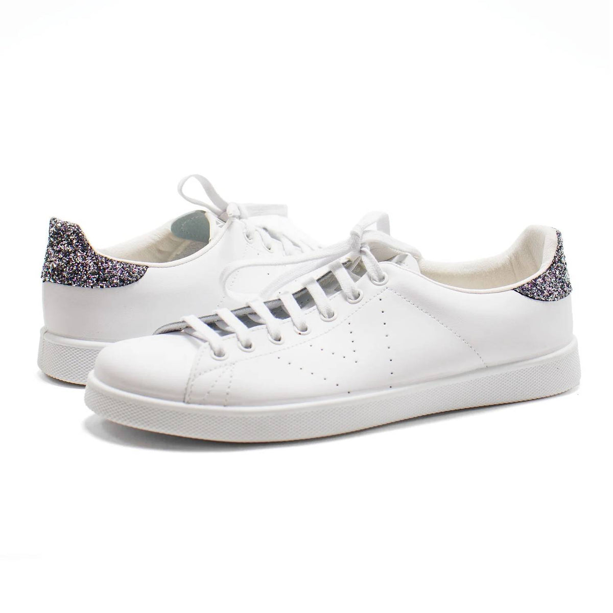 Victoria - Women's Glitter Leather Sneakers